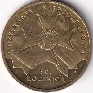 Poland 2 Zlotys Regaining of Independence 2008 Nordic Gold Coin
