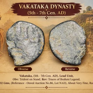 Lead Coin of Vakataka's (5th - 7th Cen. AD) with Trident on Stand