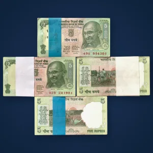 Most Demanding 5 Rupee Tractor Bundle Complete 100 Notes Serial Wise Packet Bimal Jalan Signature Gaddi Given # A1165