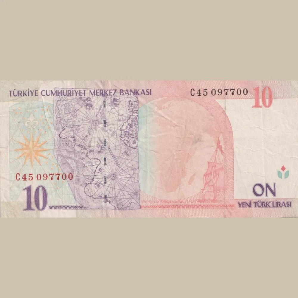 Turkey Ten Turk Lirasi Bank Note
