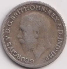 England 1931 George Fifth Silver Six Pence Coin #PR128