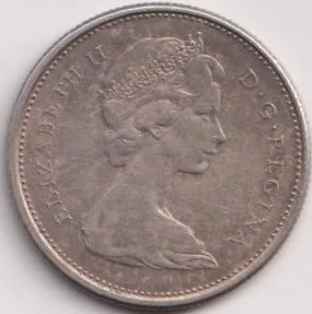 Canada 25 Silver Cents Elizabeth II 1968 Coin #PR59
