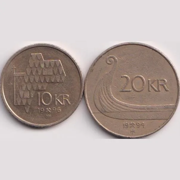 Norway 20 Kroner And 10 Kroner Two Pce Set Bank Note