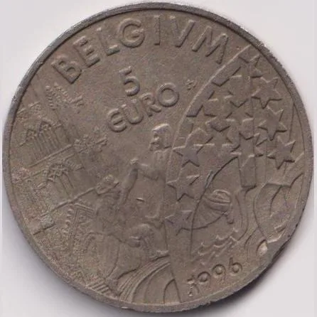 Belgium 5 Euro Albert II 1996 Fantasy Item Wight 22.5 Gram #PR108