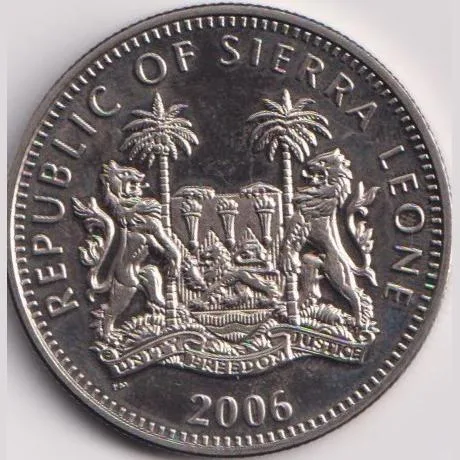 Sierra Leone UNC 2006 One Dollar (Lion) Commemrative Coin Wight 29.37 Gram #H18