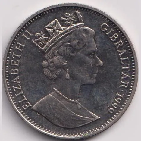 Gibraltar Elizabeth One Royal (Cherubim) UNC Commemrative Coin Weight 28.28 Gram #H21