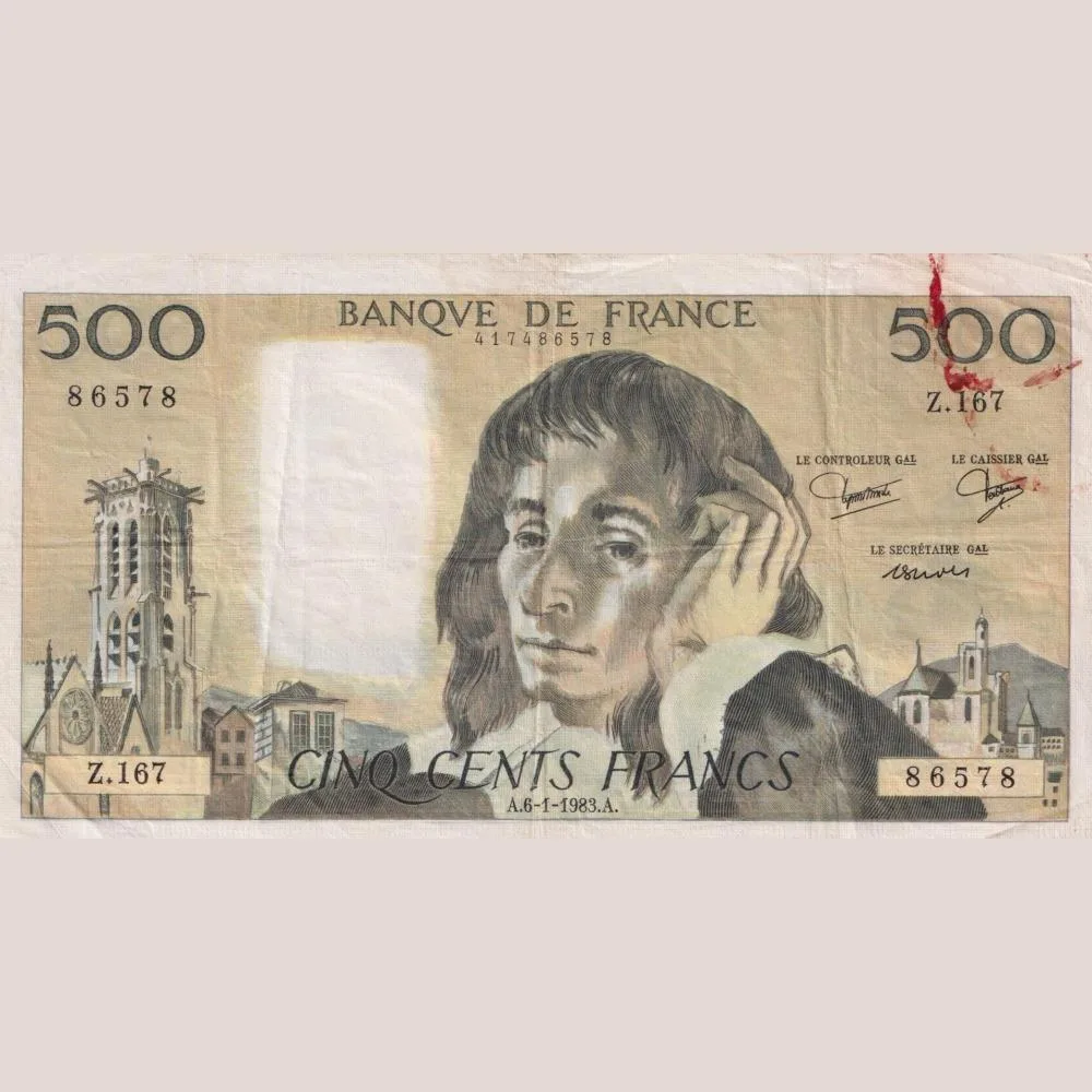 France 500 Franc Old Ishu Big Size Bank Note
