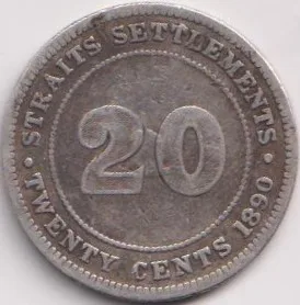 1890 Settlements Cent Victoria Silver Rare Coin #PR42