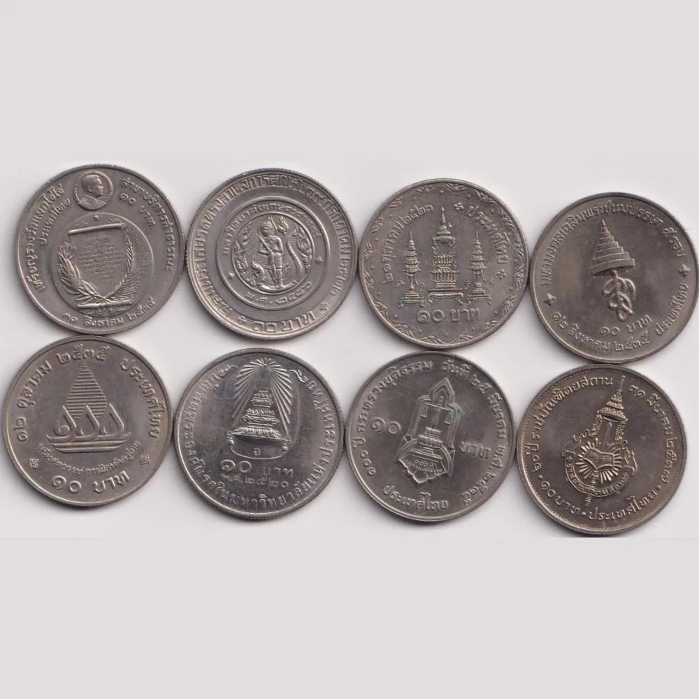 Thailand 20 Bhatt Commemrative Coin 8 Different Coin #H29
