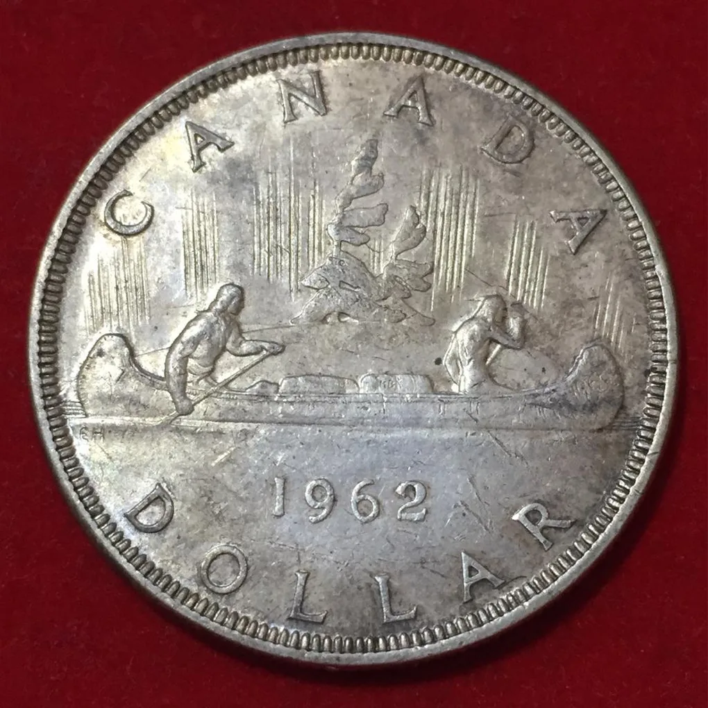 1962 Canada 1 Dollar - Elizabeth II 1st portrait Silver Coin Weight 23.3 #N10