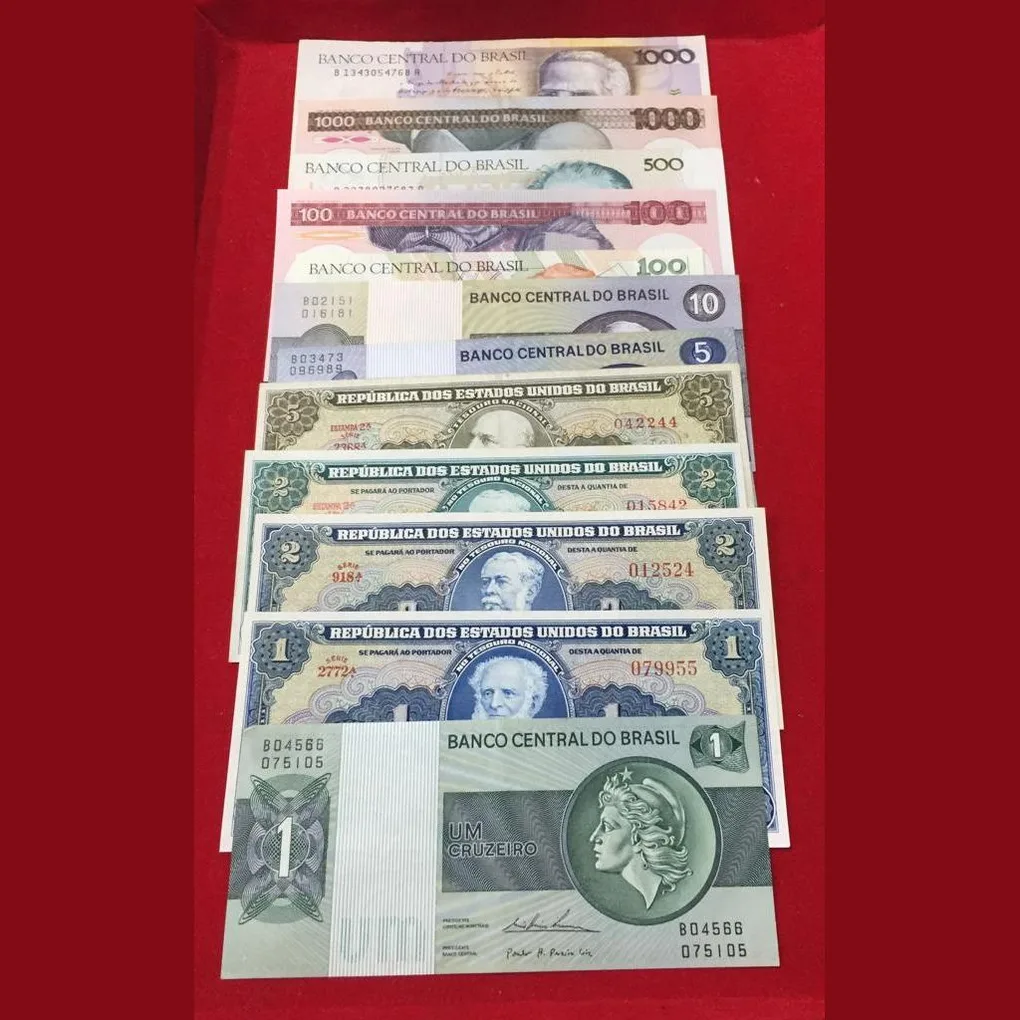 12 Different Brasil top condition all different denomation old note set