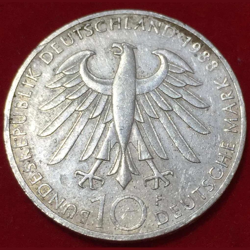 1988 Germany, Federal Republic of 10 Deutsche Mark Carl Zeiss Commemorative issue Coin #F16