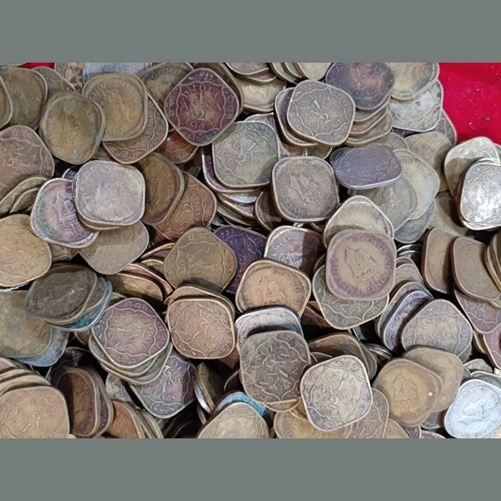 George six Half anna mix dates mix mint (10 pcs lott) Good condition coin