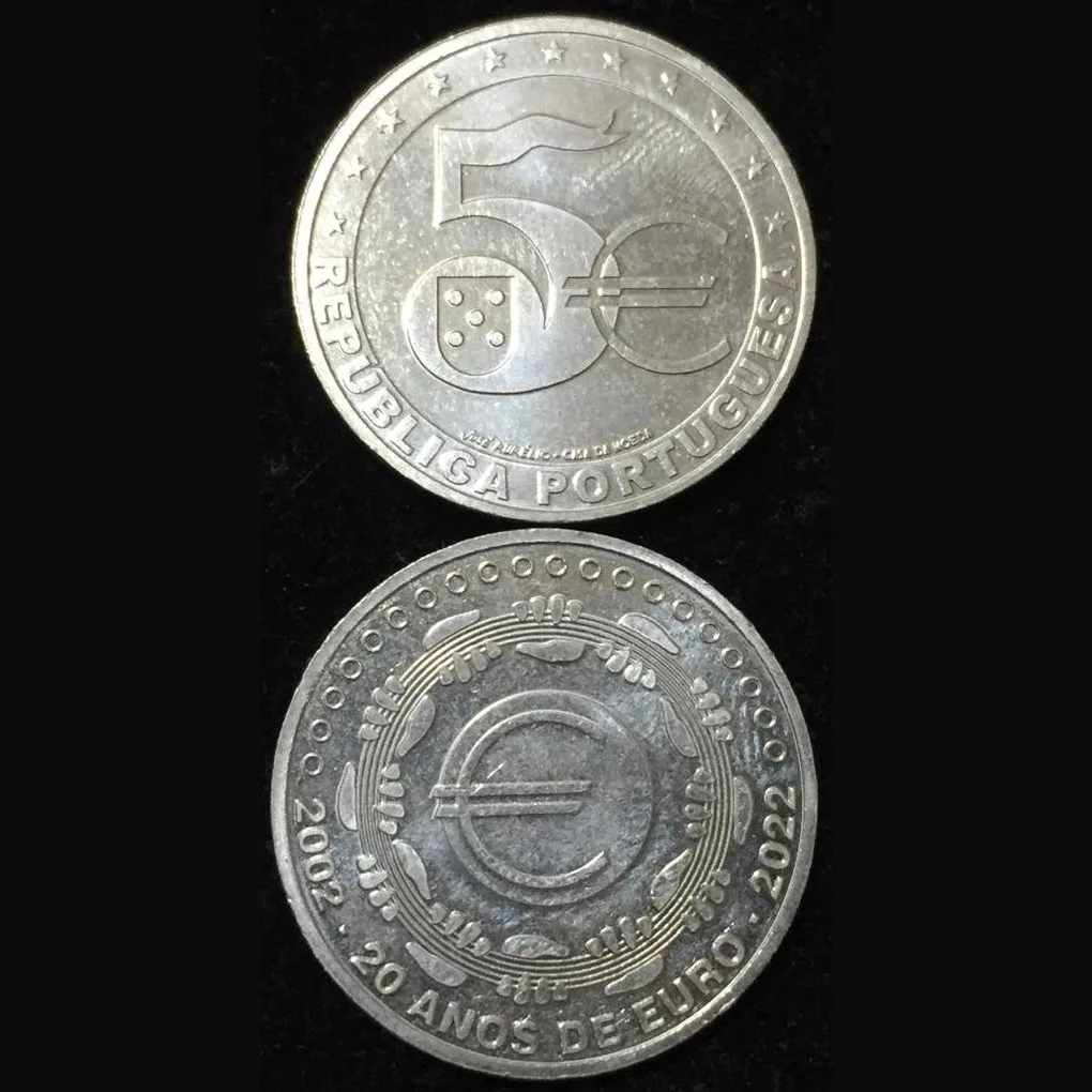 2022 Portugal 5 Euro 20 years of the Euro - copper-nickel Commemorative issue Coin #Z35