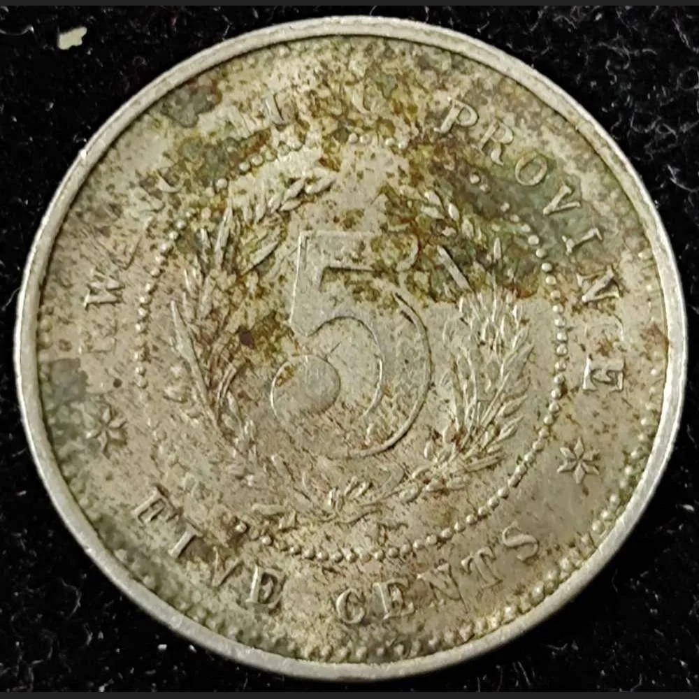 1919 China Chinese provinces Kwangtung Province 5 Fen / 5 Cents Very Rare Coin #R181