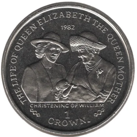 Gibraltar 1 Crown - Elizabeth II Christening of William 2002 Gem Unc With First Day Cover Mint Coin