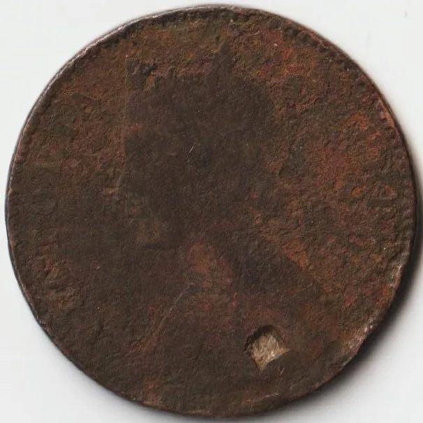 Rare Bikaner State One Quarter Anna 1895 Copper Coin of Victoria Empress British India Collectible Coins