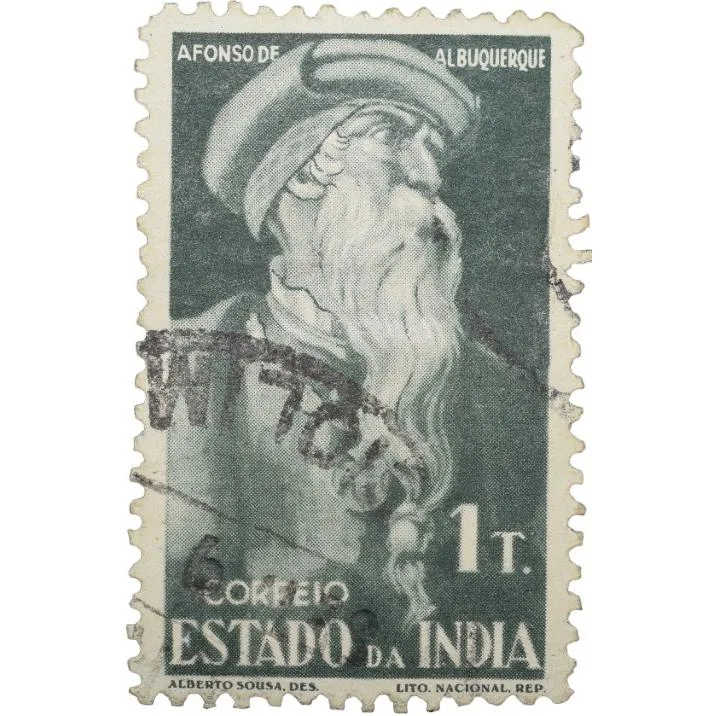 Postal Stamp of India Portugues - Green Colour 1 Tanga - Used as per Image.