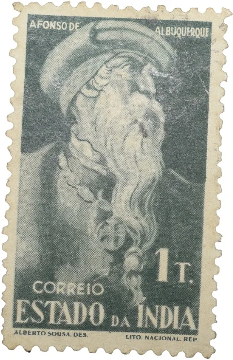 Postal Stamp of India Portugues - 1 Tangas Green-Black Colour Used as per Image.