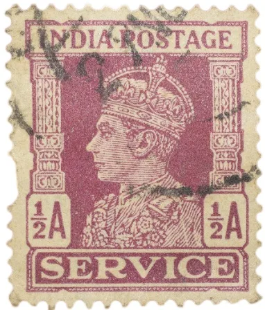 Postal Stamp of George VI 1/2 Anna Murhoom Colour - Used Condition as per Image.