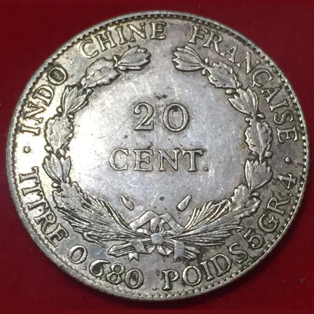 1937 French Indochina 20 Centimes Silver Coin #F28