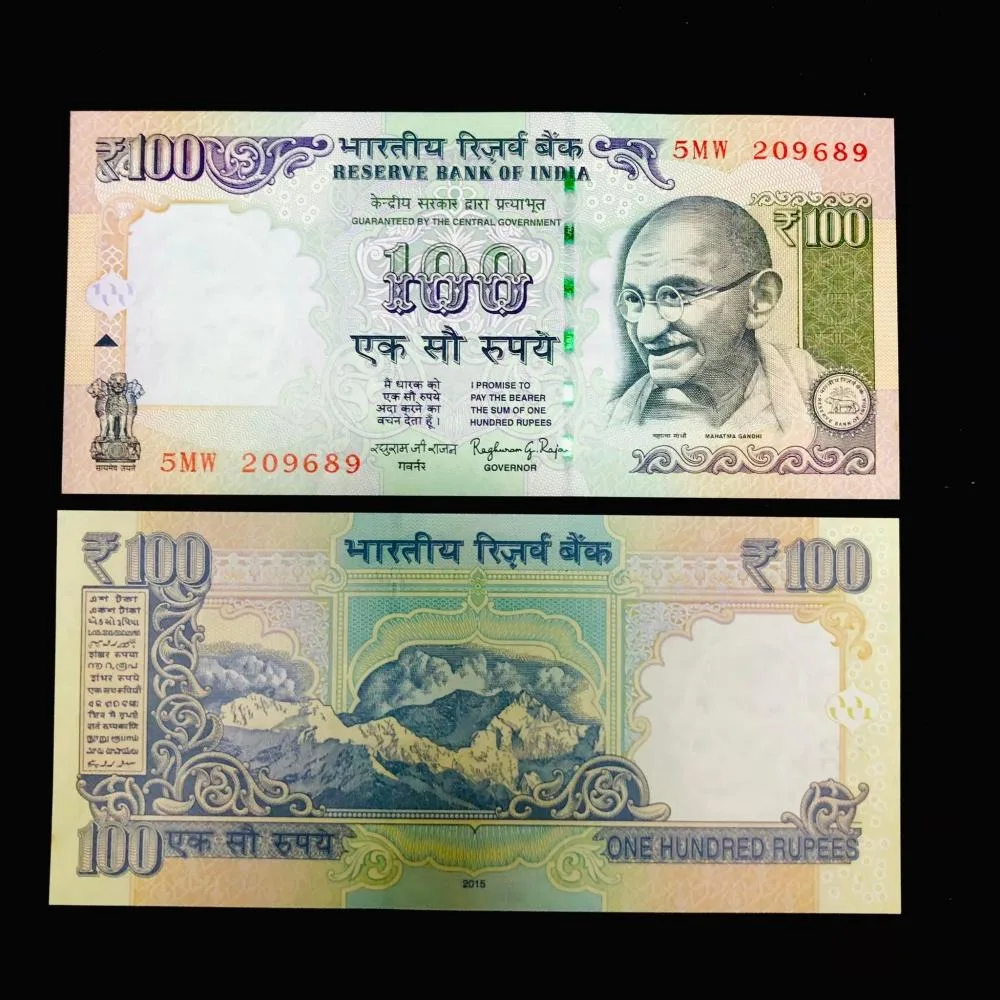 G 111 Rs 100 India Banknote Signature Gandhi Series Issue Raghram Rajan Plain 2015