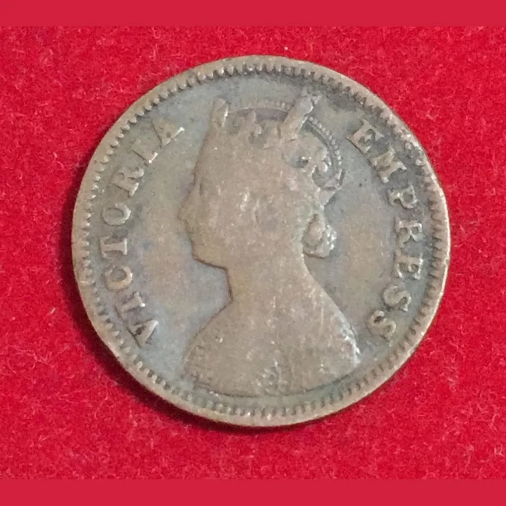 1898 India - British ½ Pice - Victoria EM Press Rare Coin #Z-109