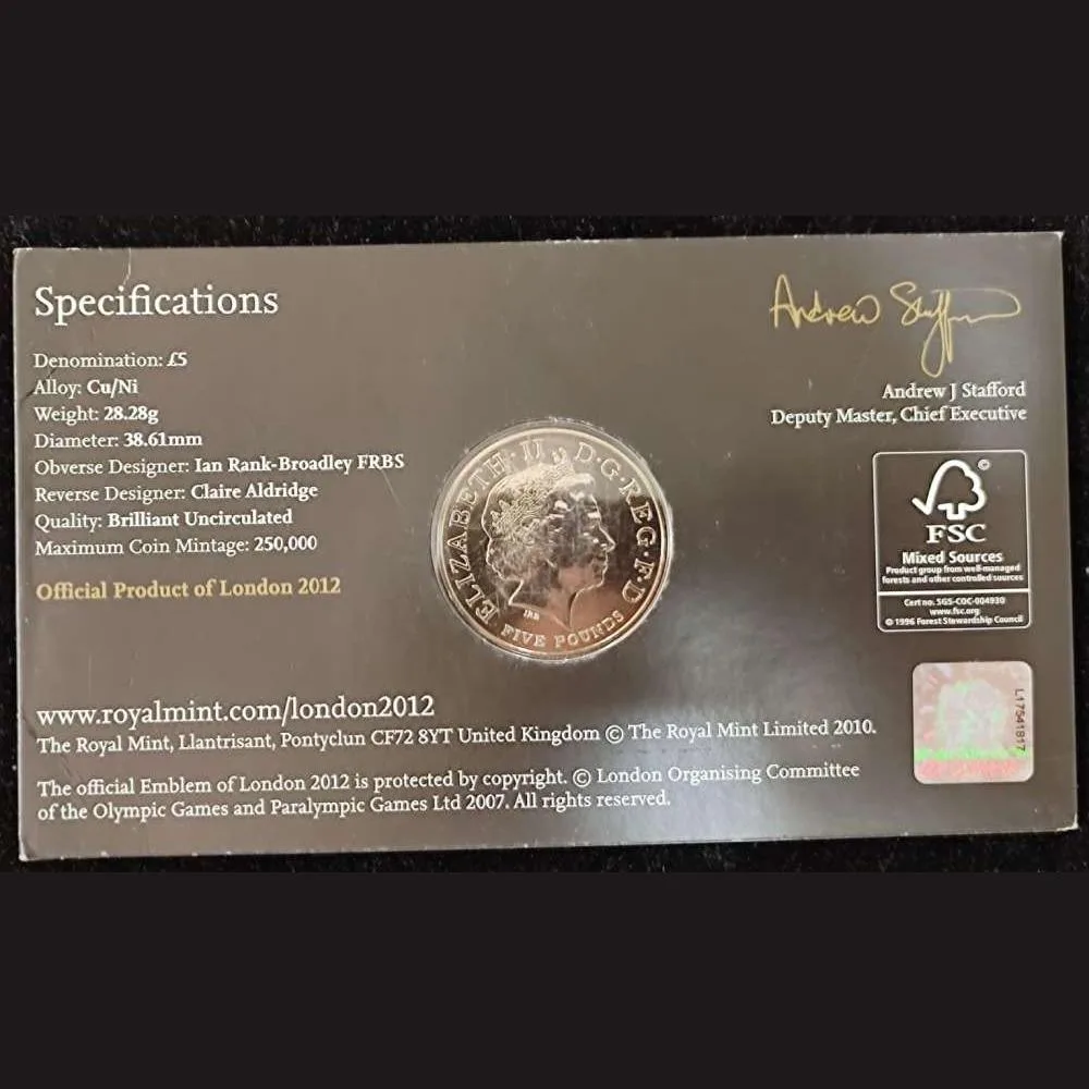 England proof set Royal mint ishu (Countdown) XXX Olympiad 5£ pound mint pack unc condition set
