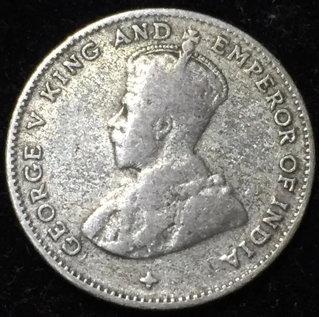 1918 British Malaysia Straits Settlements 10 Cents - George V Rare Lowest Price Coin #V25