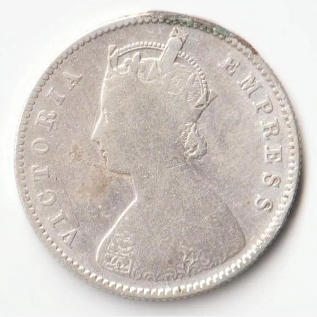 Extremely Rare 1/2 Half Rupee 1878 Silver Coin Of Vicotira Empress British Indian Coinage