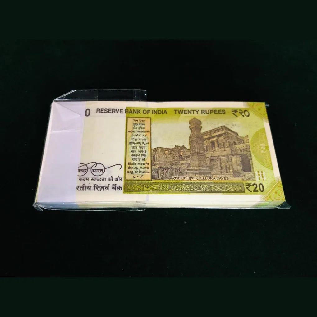 Rs 20 India Banknote Replacement Issue or Star Issue 99D Inset S Serial Bundle GEM UNC 786 Star Year 2022