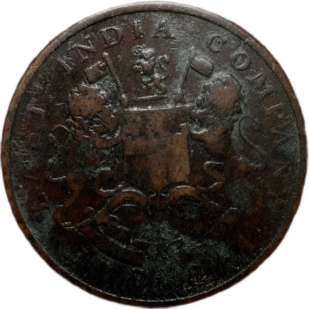 Copper 1/2 Anna of Bombay Presidency (AD 1834) Balance/Tarazu Type Rare