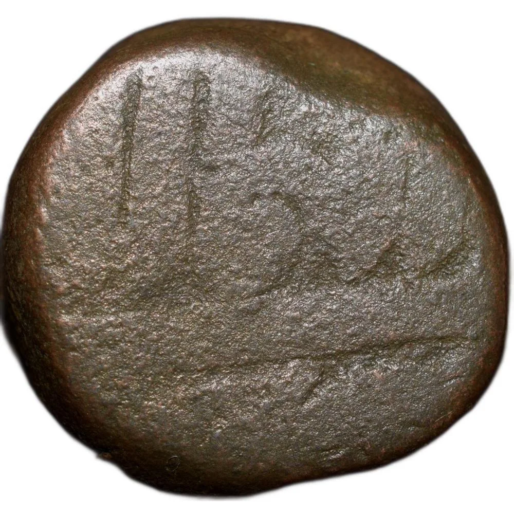 Rare Copper Dam of Akbar (AD 1556-1605) of Bharaich Mint