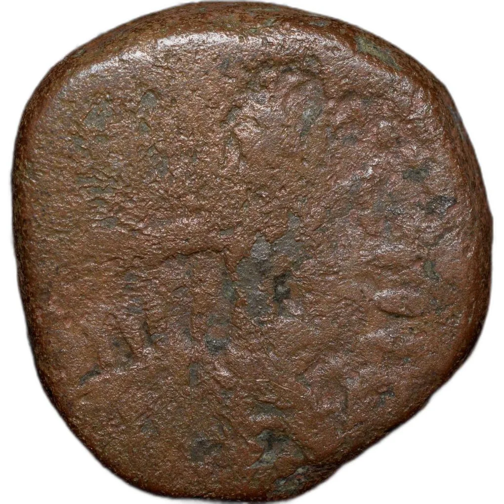Copper Tetra Drachma Coin of Huvishka (AD160-190) of Kushan Dynasty Elephant-Rider Type