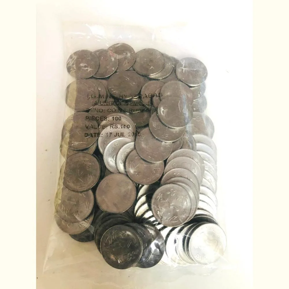 Re 1 RBI 100 Coin Seal Pouch Republic India Definitive Lotus Issue 2018 Hyderabad Mint X Rare