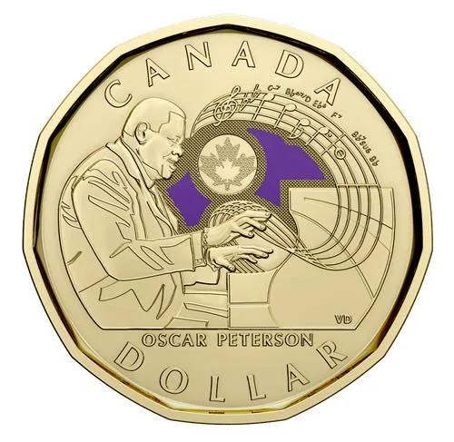 2022 $1 Oscar Peterson Colorised UNC Canada Mint Roll Unique and Rare 25 Coin Roll