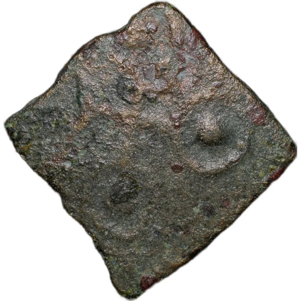 Copper Coin of Satakarni I(100 BC) of Satavahana Dynasty from Marathwada Region Tree Railing-Brahmi