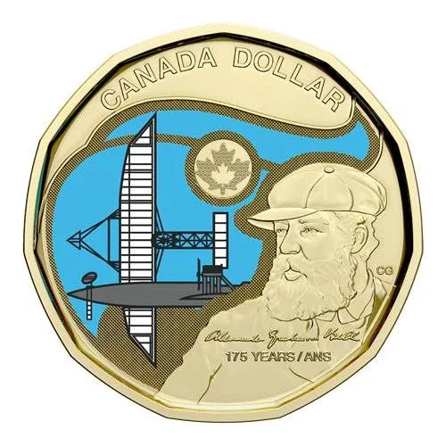 2022 $1 Graham Bell Colorised UNC Canada Mint Roll Unique and Rare 25 coins roll