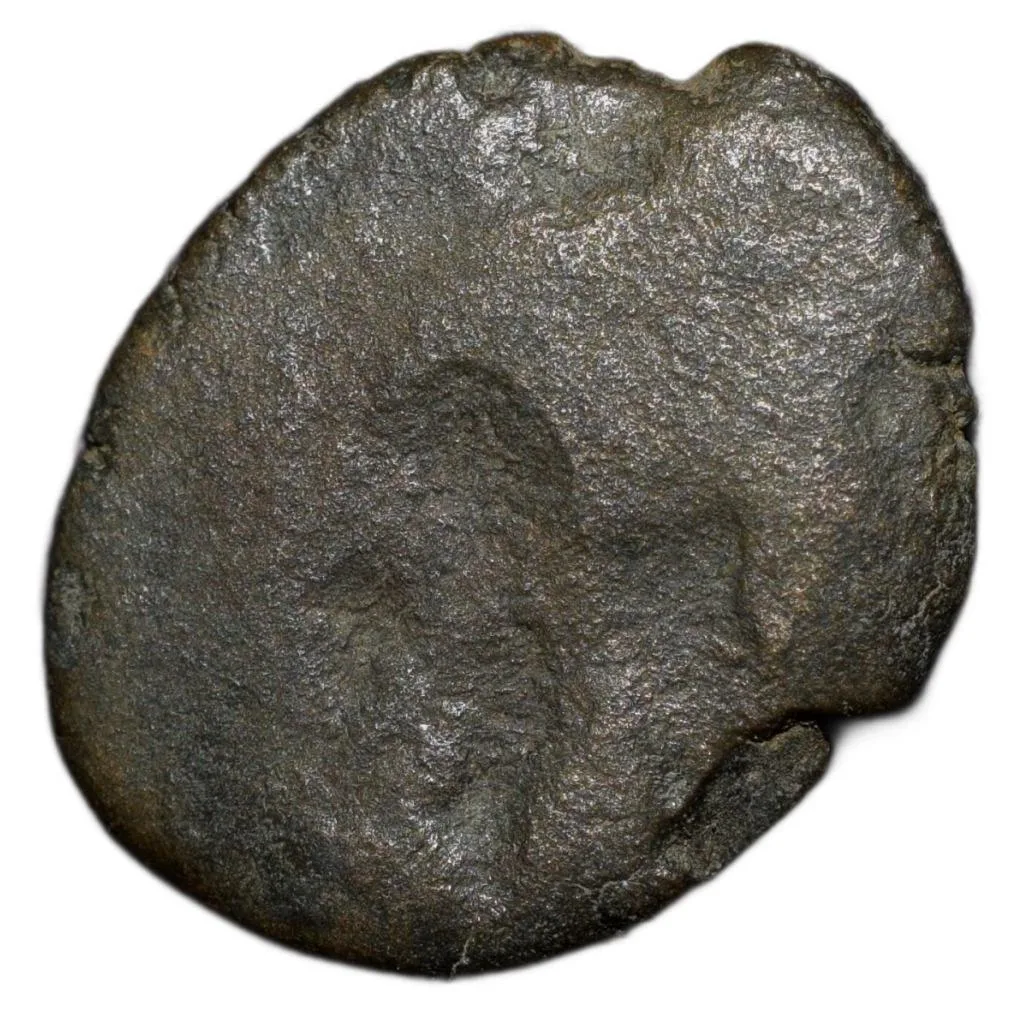 Copper Coin of Satavahan Dynasty (1st Cen. BC) from Paithan Region Elephant Type Double-Struck