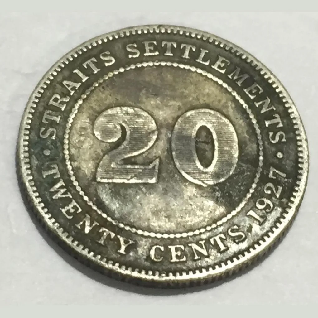 1927 Staraits Settlements 20 Cent Silver Coin #1018