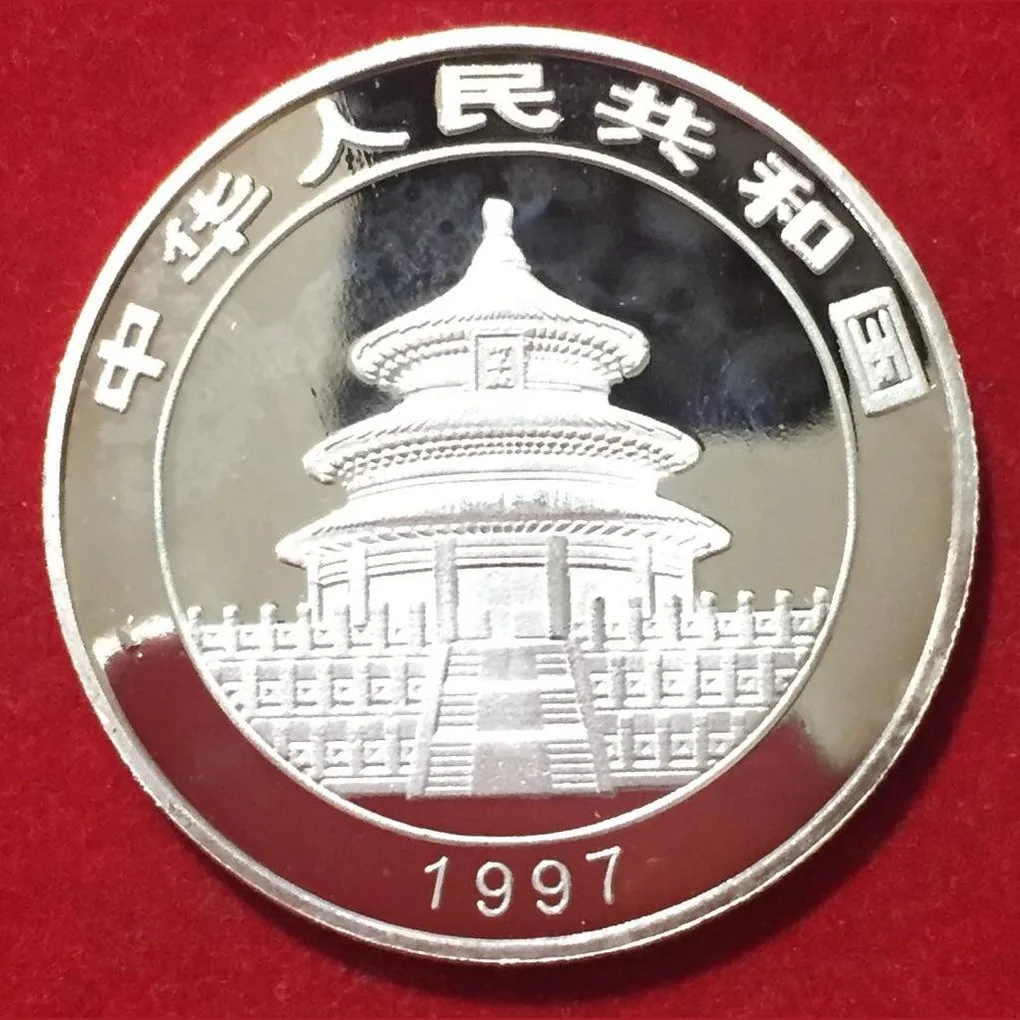 1997 china Commemorative Medallion Set Gold Silver Plated With capsool Gem unc