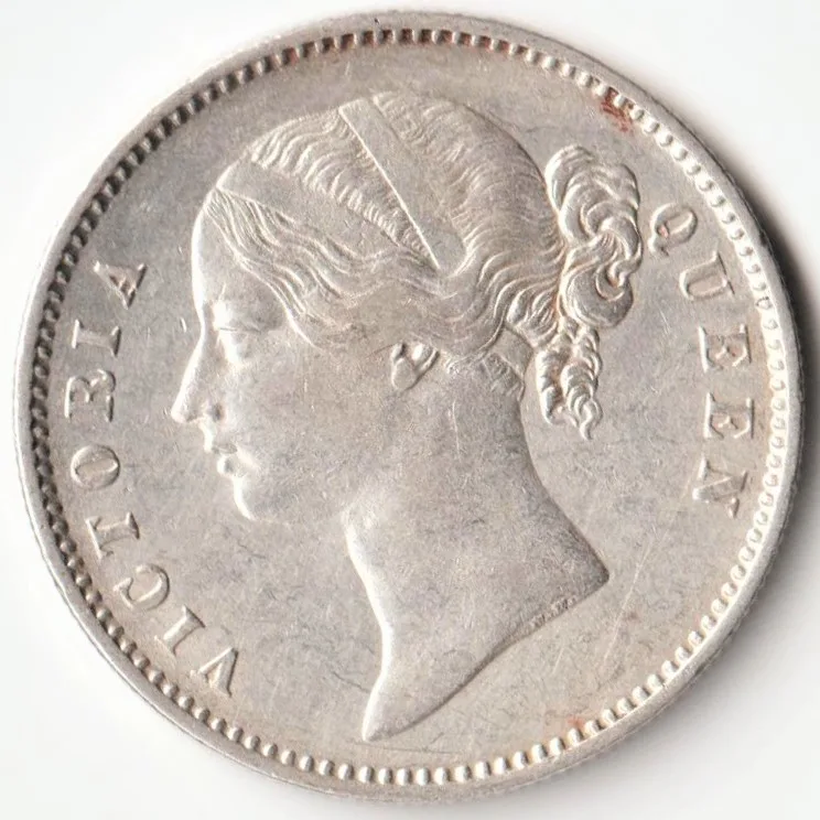 Top Grade One Rupee 1840 Silver Coin of Divided Legend Queen Vicotria British India Coinage