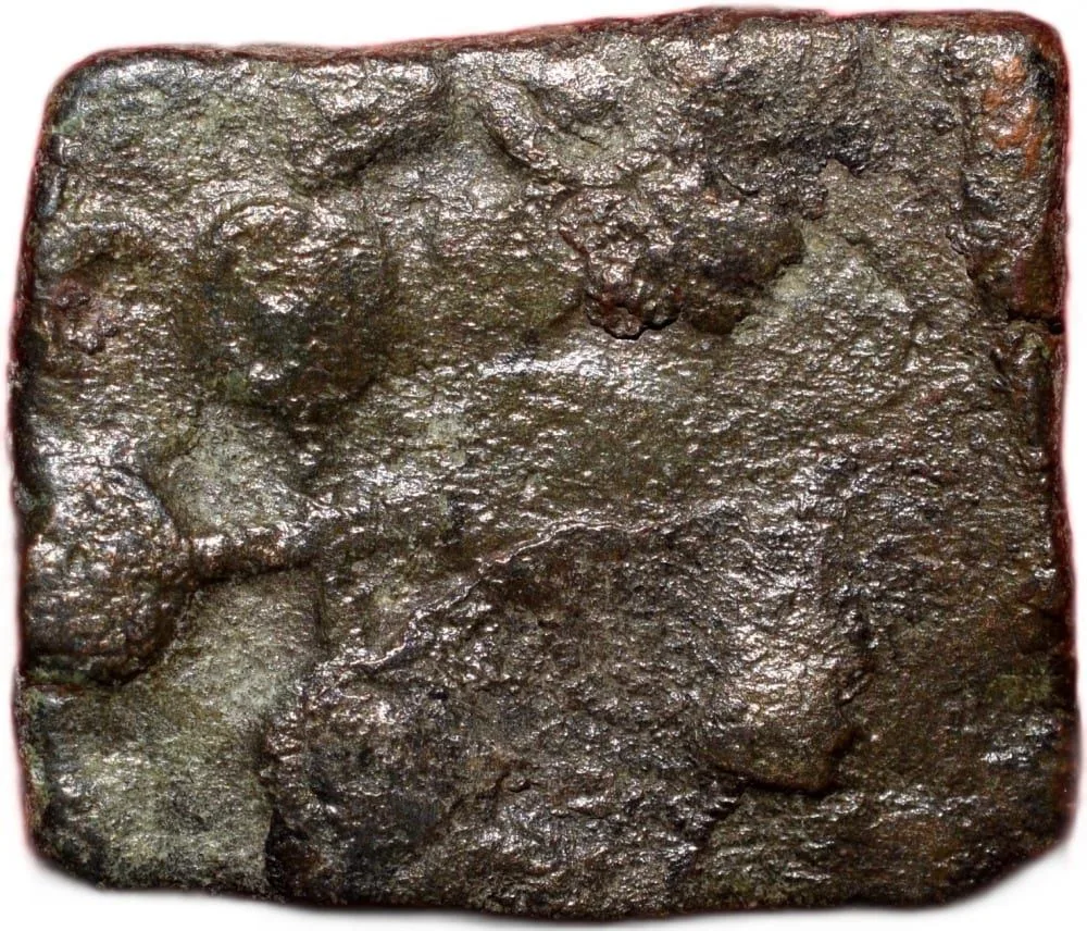Copper Coin of Pre-Satavahana(200 BC) from Vidarbha with Lion/Ujjaini, 6-Arched Symbol