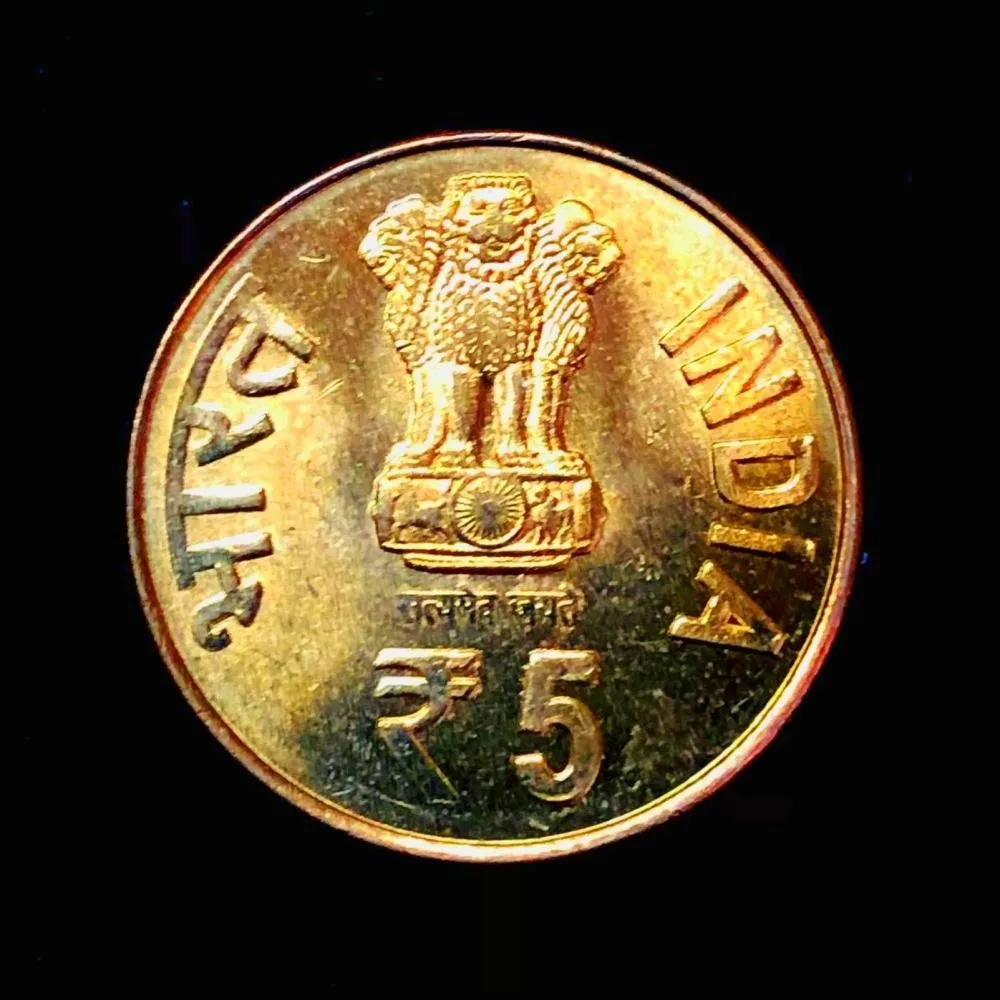 Extremely Rare Limited issue 5 Rupee PCM Prasanta Chandra Mahalanobis Kolata Mint Rare