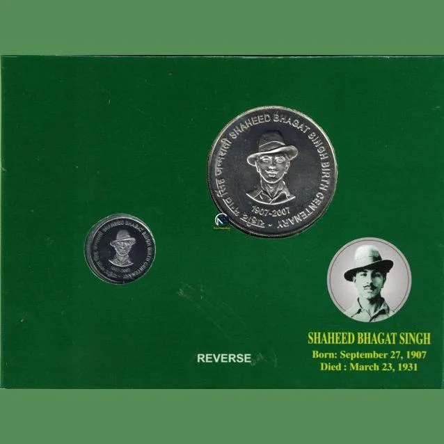 2007- UNC Set-Shaheed Bhagat Singh Birth Centenary-Set of 2 Coins Kolkata Mint