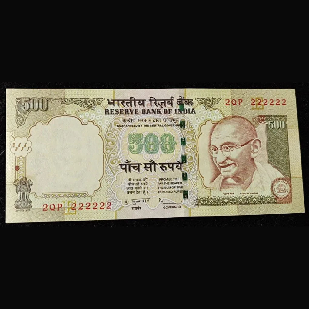 222222 Gem unc Old ishu 500 Ruppes Subbarao(E insert) 2012 Rare Note