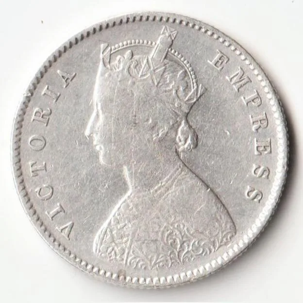 Half  Rupee 1896 Silver Coin Of Empress Vicotria British India