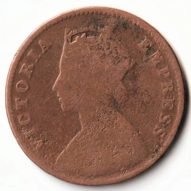 One Quarter Anna1890 Copper Coin Of Empress Victoria British India Coinage