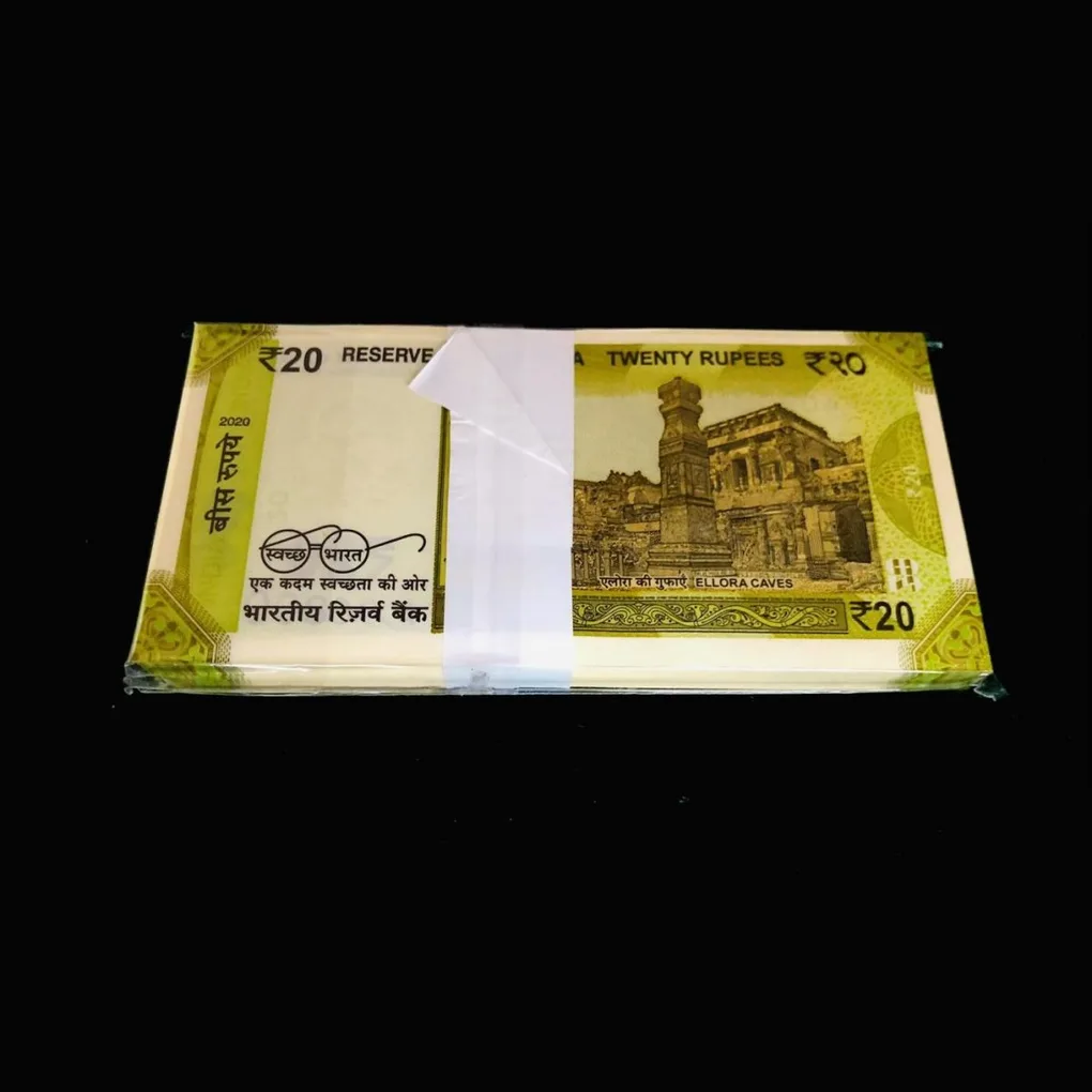 Rs 20 India Banknote Replacement Issue or Star Issue 30B Inset R Serial Bundle Gem Unc 786 Star
