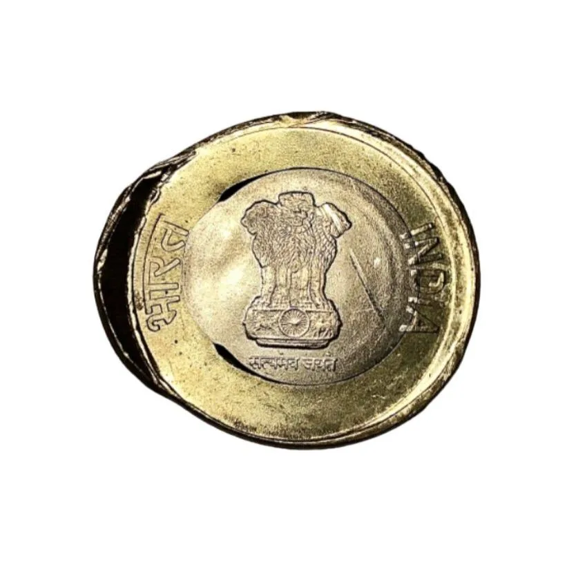 Rs 10 Bimetal Coin Massive Error Multiple Strike Year 2020 Very Unique and Rare